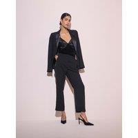 Nobody's Child Satin Trim Cigarette Trousers Black