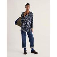 Seasalt Cornwall Pure Cotton Floral Notch Neck Tunic Navy Mix