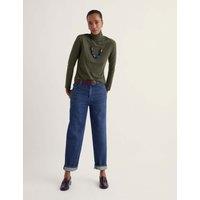Seasalt Cornwall Cotton Rich Roll Neck Top Khaki
