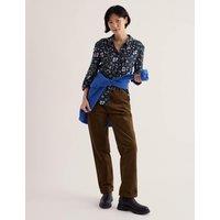Seasalt Cornwall Cotton Rich Floral Collared Shirt Navy Mix