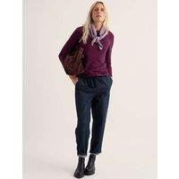 Seasalt Cornwall Cotton Rich Jersey Fitted Round Neck Top Purple