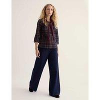 Seasalt Cornwall Cord Checked Button Through Relaxed Top Purple