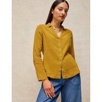 White Stuff Pure Cotton Collared Shirt Yellow