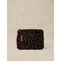 White Stuff Faux Shearling Animal Print Laptop Bag Brown Mix