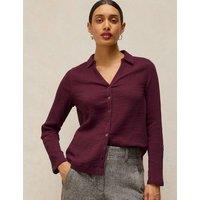 White Stuff Pure Cotton Collared Shirt Purple