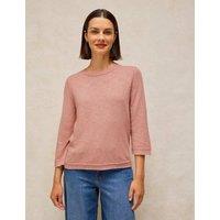 White Stuff Cotton Rich Crew Neck Jumper Pink