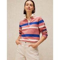 White Stuff Pure Cotton Striped Rugby Top Pink Mix