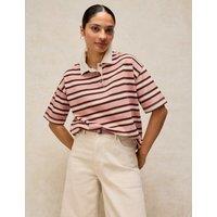 White Stuff Pure Cotton Striped Rugby Top Pink Mix