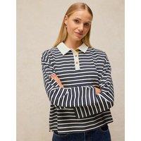 White Stuff Pure Cotton Rugby Top Navy Mix