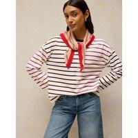 White Stuff Pure Cotton Striped Crew Neck T-Shirt White Mix
