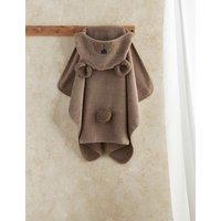 Mamas & Papas Pure Cotton Hooded Bear Towel Brown