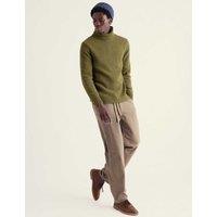 Seasalt Cornwall Merino Wool Rich Flecked Roll Neck Jumper Green