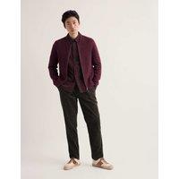 Seasalt Cornwall Merino Wool Rich Shawl Neck Zip Up Cardigan Burgundy