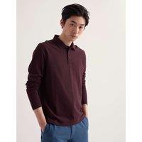 Seasalt Cornwall Pure Cotton Pique Long Sleeve Polo Shirt Burgundy