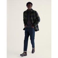 Seasalt Cornwall Rowlocks Wool Blend Check Overcoat Blue Mix