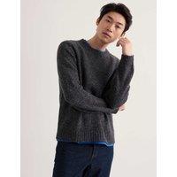 Seasalt Cornwall Merino Wool Rich Flecked Crew Neck Jumper Grey