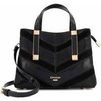 Dune London Snakeskin Print Tote Bag Black