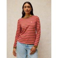 White Stuff Pure Cotton Striped T-Shirt Pink Mix