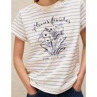 White Stuff Pure Cotton Printed T-Shirt White Mix