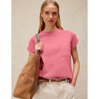 White Stuff Pure Cotton Crew Neck Chest Pocket T-Shirt Pink