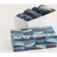 Seasalt Cornwall 4 Pack Assorted Socks Gift Box Blue Mix