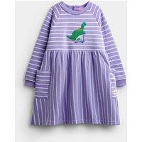 JoJo Maman Bb Pure Cotton Skating Dinos Dress (1-5 Yrs) Purple