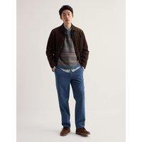 Seasalt Cornwall Regular Fit Pure Cotton Elasticated Waist Trousers Blue