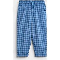 JoJo Maman Bb Gingham Print Regular Fit Trousers Blue