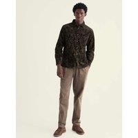 Seasalt Cornwall Relaxed Fit Corduroy Leaf Print Shirt Black Mix