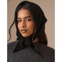 Nobody's Child Wool Blend Knitted Triangle Scarf Black
