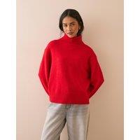 Nobody's Child Funnel Neck Jumper with Wool Red