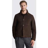 MOSS Suede Collared Harrington Shacket Brown