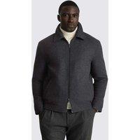 MOSS Pure Wool Quilted Zip Up Harrington Jacket Grey