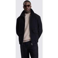MOSS Wool Rich Harrington Jacket Black