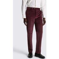 MOSS Tailored Fit Cord Stretch Suit Trousers Dark Berry