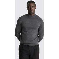 MOSS Merino Wool Rich High Neck Jumper Charcoal