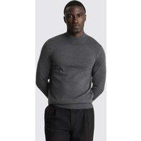 MOSS Merino Wool Rich High Neck Jumper Charcoal