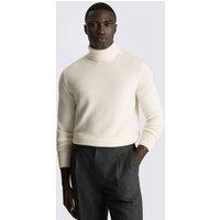 MOSS Pure Merino Wool Roll Neck Jumper Ecru