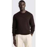 MOSS Pure Merino Wool Crew Neck Jumper Brown