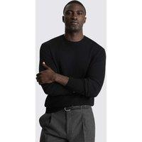 MOSS Pure Merino Wool Crew Neck Jumper Black