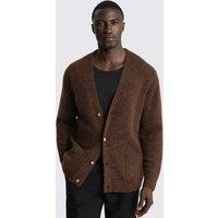 MOSS Merino Wool Blend Cardigan Brown