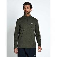 Jack Wolfskin Trail Breathable Half Zip Outdoor Fleece Dark Green