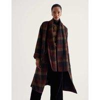 Seasalt Cornwall Wool Blend Checked Scarf Oversized Overcoat Multi