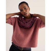 Seasalt Cornwall Floral Print Pull On Snood with Modal Pink Mix
