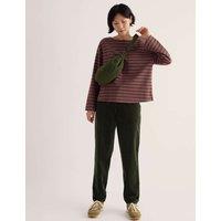 Seasalt Cornwall Pure Cotton Cord Tapered Trousers Dark Khaki