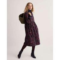 Seasalt Cornwall Pure Cotton Printed Midi Waisted Dress Pink Mix