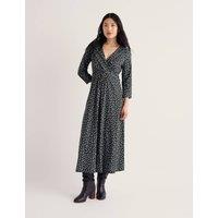 Seasalt Cornwall Pure Cotton Floral Midi Waisted Dress Blue Mix