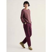 Seasalt Cornwall Cotton Rich Tapered Ankle Grazer Trousers Burgundy