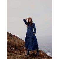Seasalt Cornwall Floral Round Neck Midi Waisted Dress Navy Mix