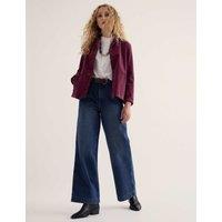 Seasalt Cornwall Cotton Rich Collared Short Jacket Purple